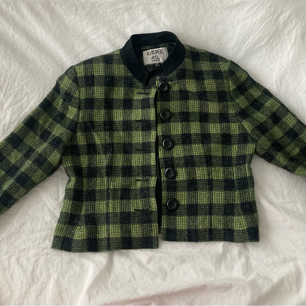 Vintage green plaid jacket